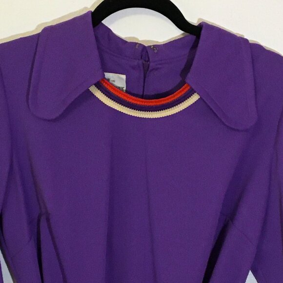 Vintage 60s Dog Ear Beagle Collar Dress with Belt Mod Shift Volup Plus Size (IB) - Picture 7 of 15